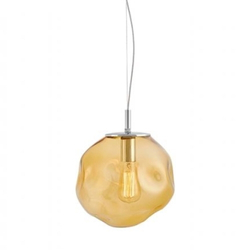 AVIA M amber pendant lamp, 30 cm, chrome