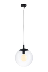 Pendant lamp ALUR S black, transparent shade, 25 cm
