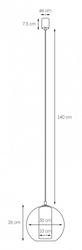 MERIDA M gray pendant lamp, 30 cm
