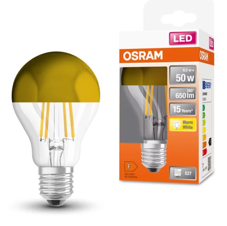 Żarówka LED E27 7W 650lm 2700K złota OSRAM