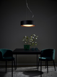 VERO pendant lamp black, 45 cm, silver interior