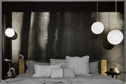 BOTANICA DECO XL floor lamp black, light oak, 147 cm