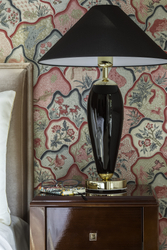 REA GOLD black table lamp with black base