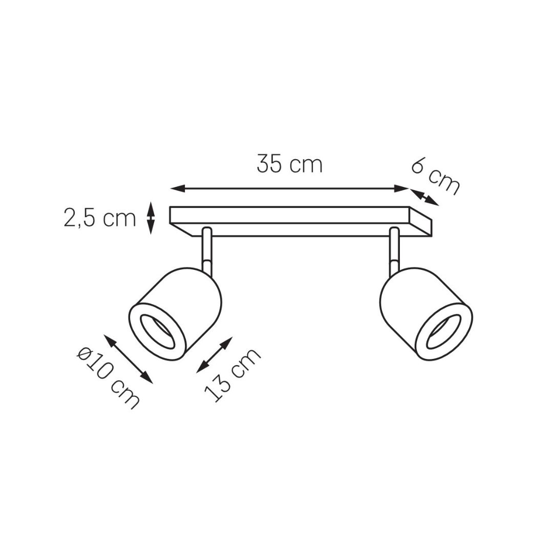 SPARK 2 two-point ceiling spotlight white