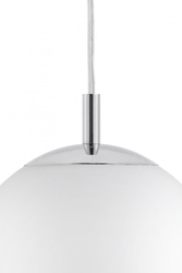 ALUR 2 chrome three-point pendant lamp, white shades