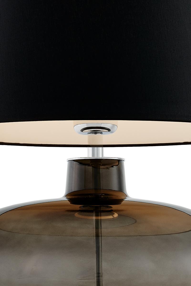 Lampa stołowa SAWA czarna, przydymiona podstawa