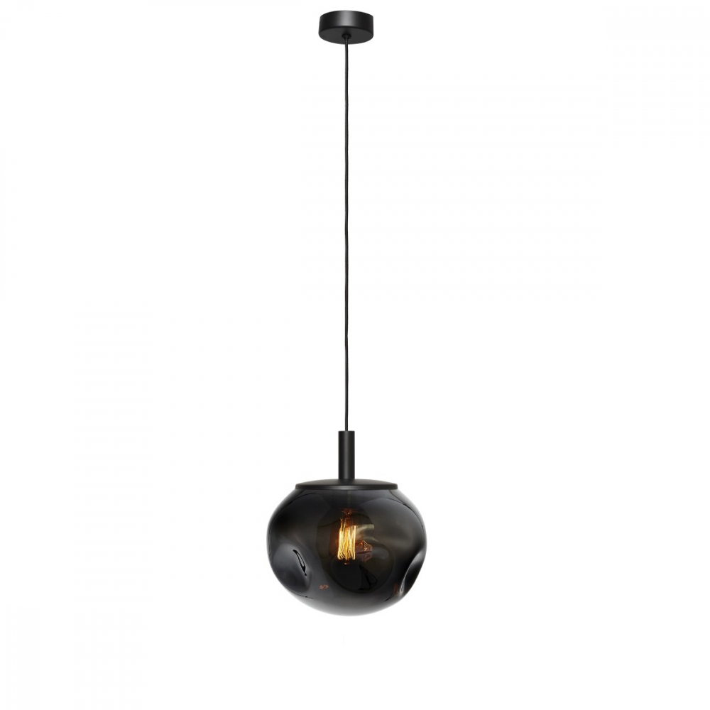 Lampa wisząca AVIA BLACK S przydymiona, 25 cm