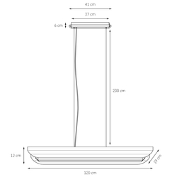 Lampa wisząca liniowa APOLIN 120 cm, biała