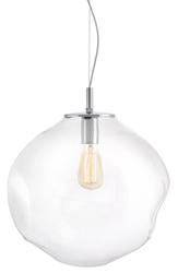 AVIA L transparent pendant lamp, 40 cm, chrome