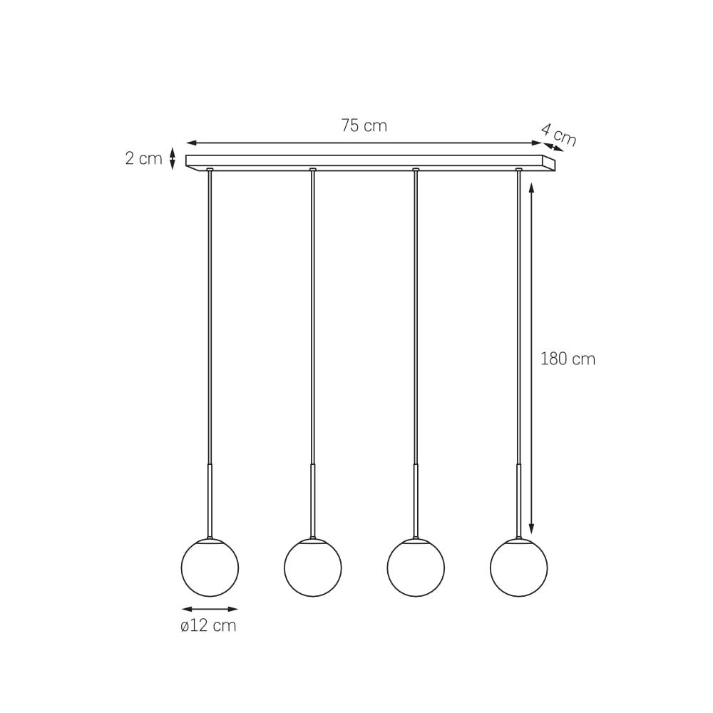 Lampa wisząca LAMIA LISTWA 4 KASPA chrom, Kaspa