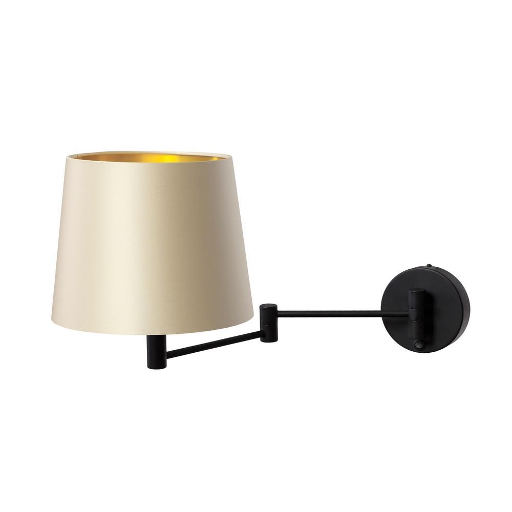 MOVE wall lamp champagne, black finish, cantilevered