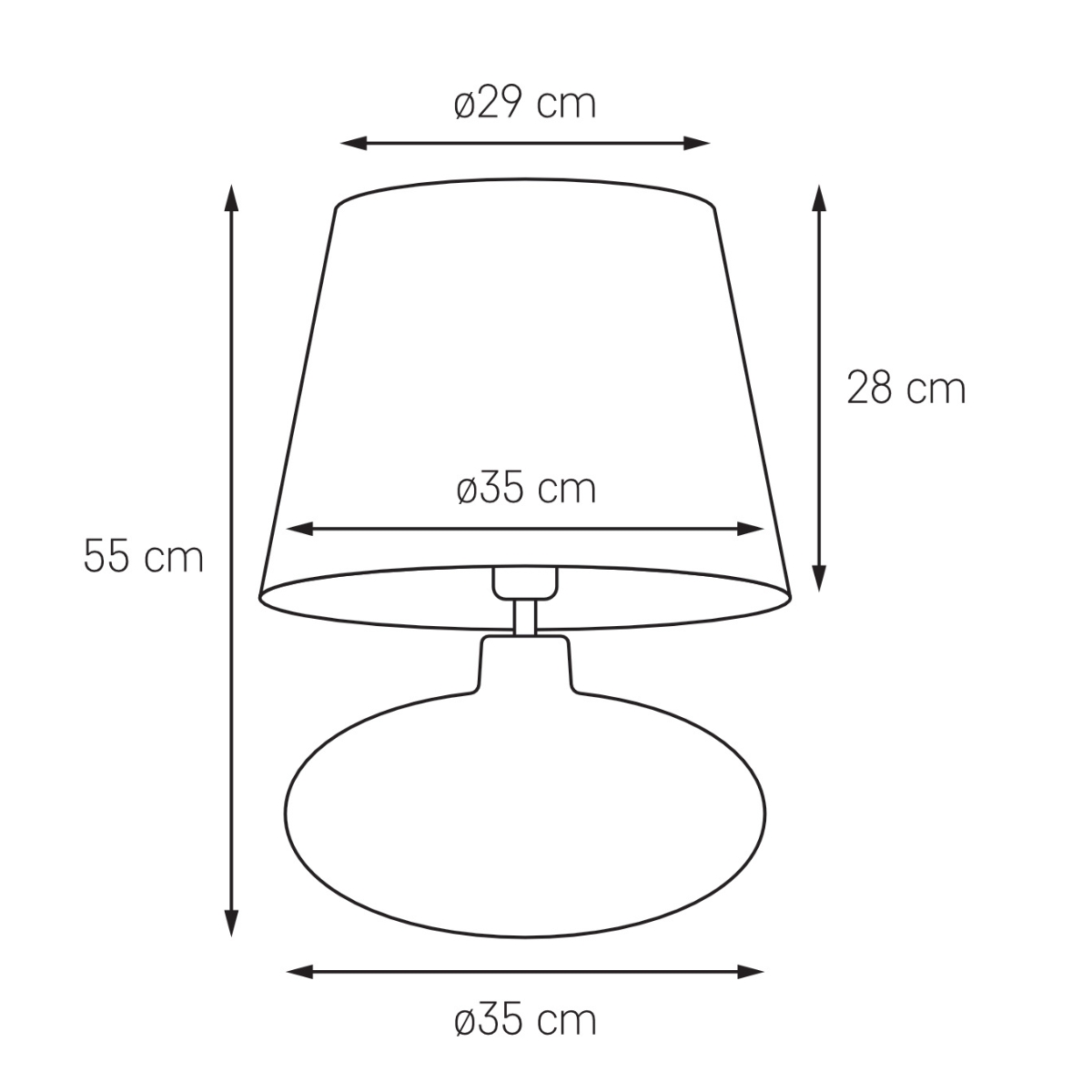 SAWA table lamp beige,  transparent base