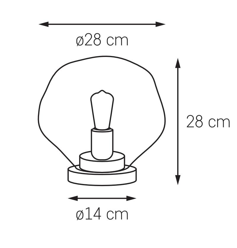 AVIA KASPA clear glass table lamp, Kaspa