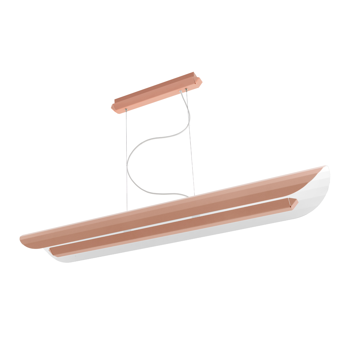 APOLIN 120 cm linear pendant lamp, dusty pink-white