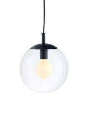 ALUR 2 three-point pendant lamp black, transparent shades