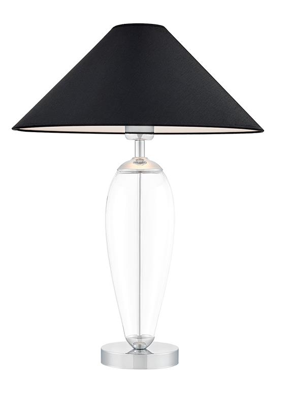 REA SILVER table lamp black, with transparent base