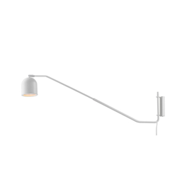 Wall lamp PURO white, on a cantilever, with an on/off switch