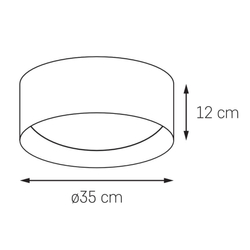 Plafon VERO S czarny, 35 cm, czarne wnętrze