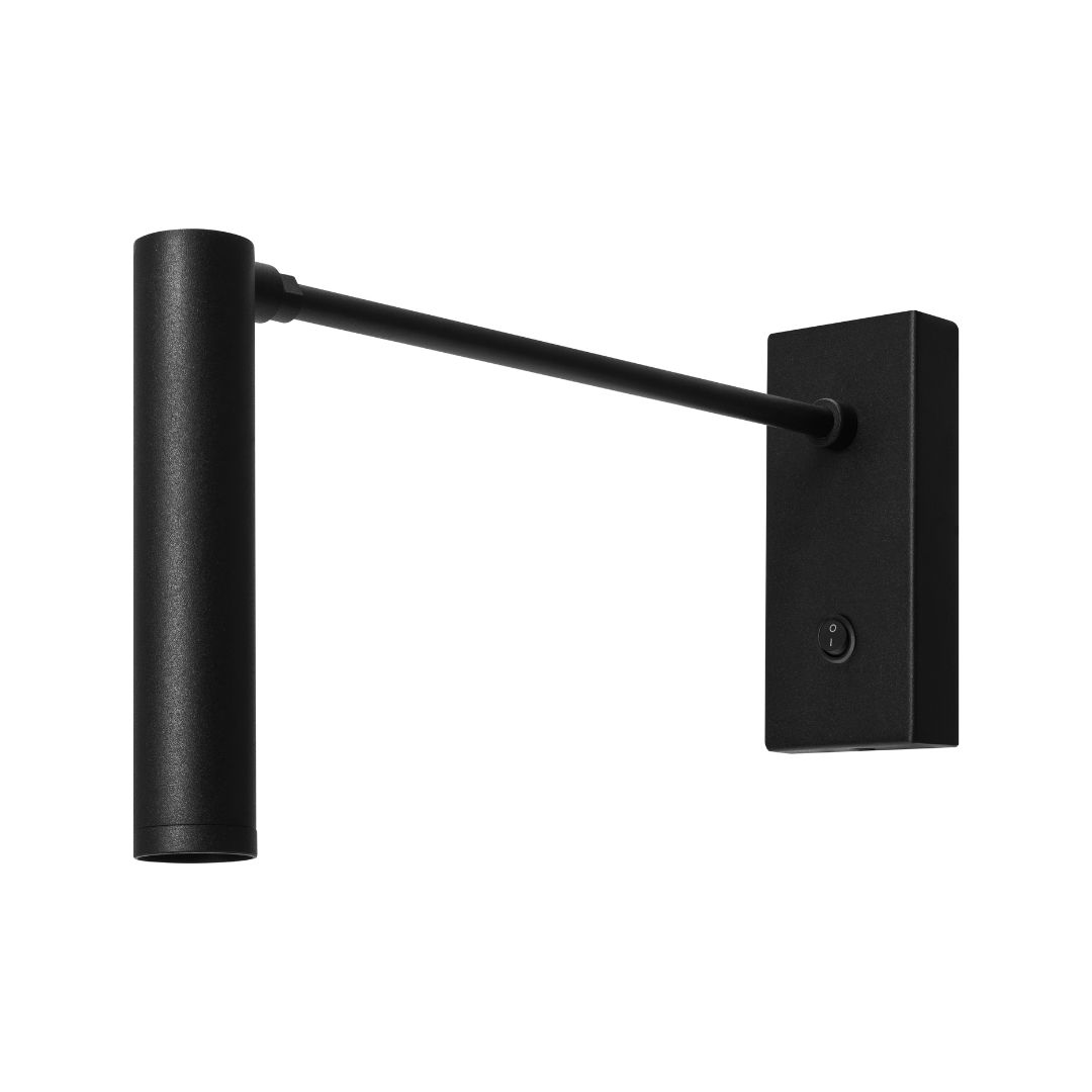 Wall lamp ROLL black, on a boom, with an on/off switch