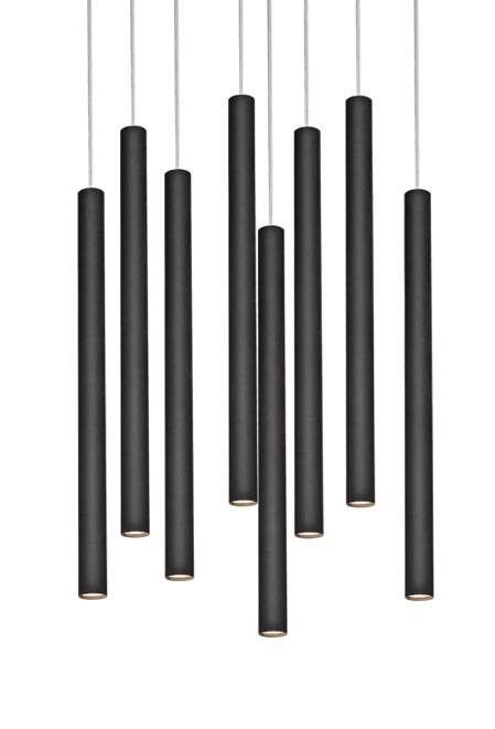 LED ROLL PENDING LAMP 8 black, Kaspa