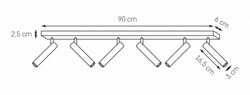 ROLL 6 six-point ceiling lamp white