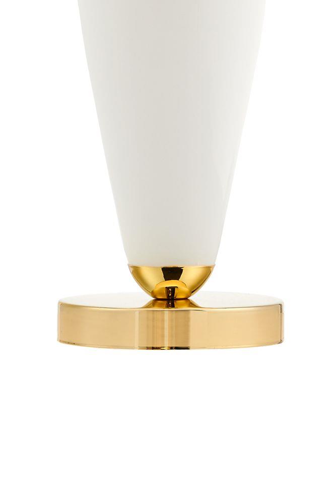 Lampa stołowa REA GOLD biała, z białą podstawą