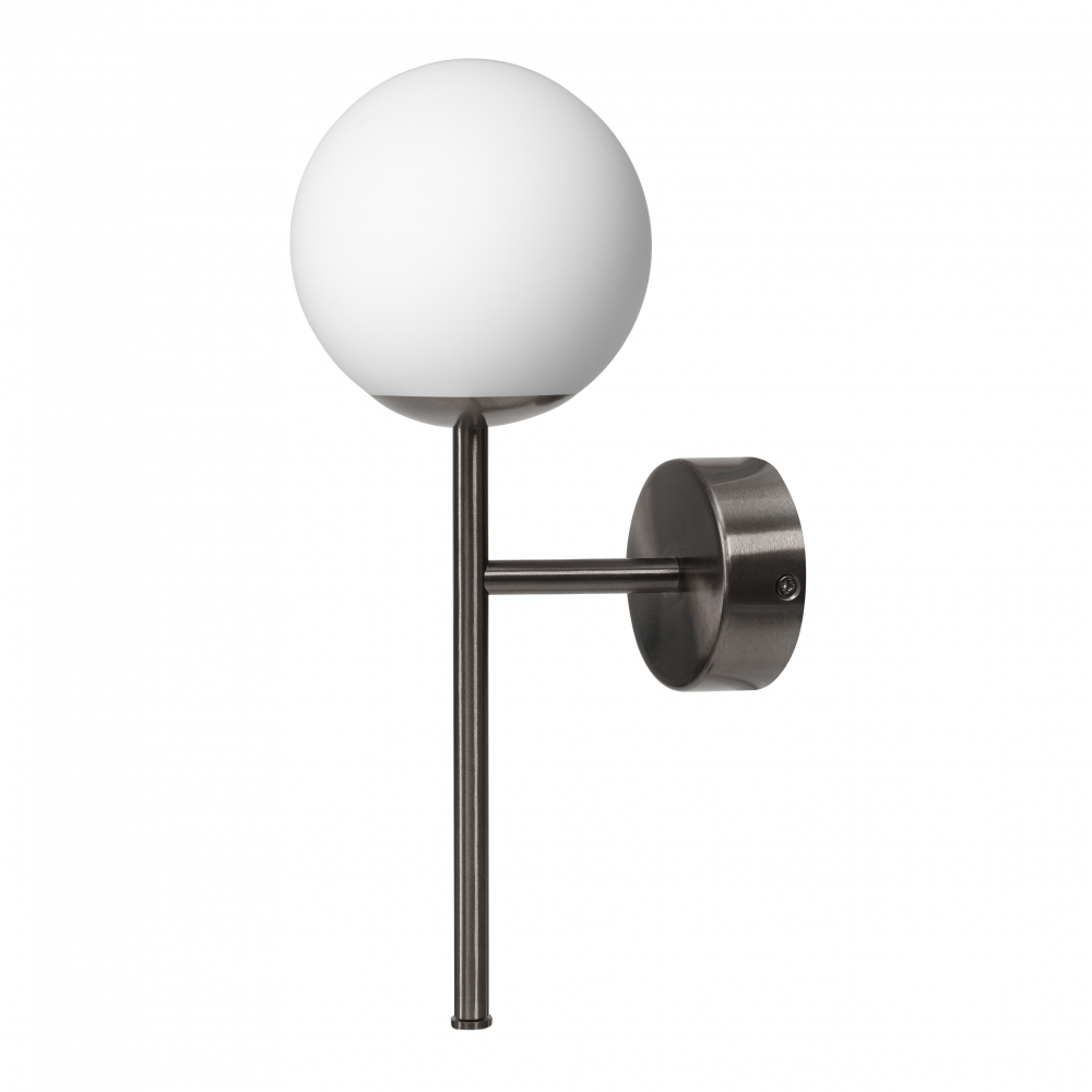 MIJA DECO IP44 bathroom wall lamp, brushed titanium 