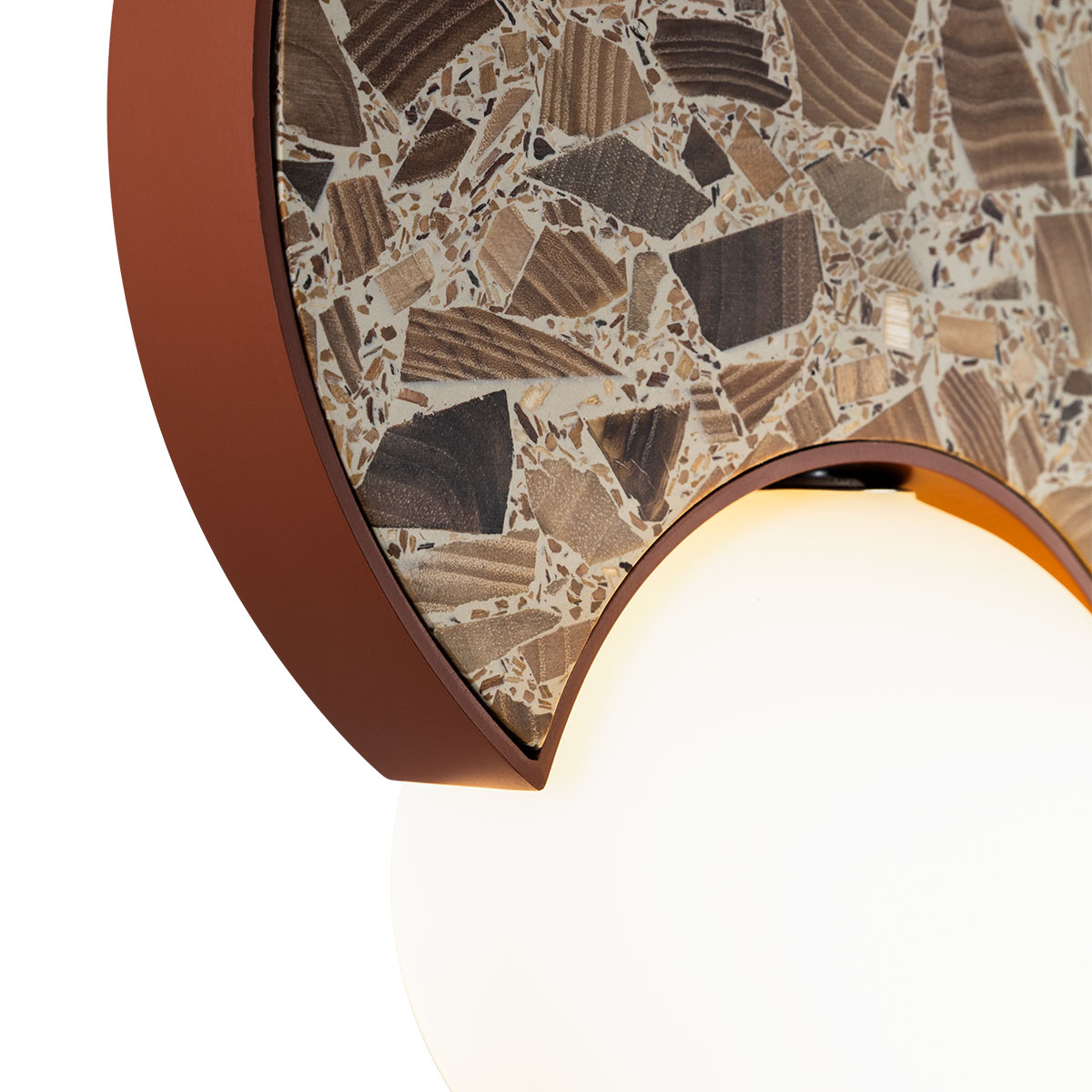 Round wall lamp LEGRA IP44, terracotta