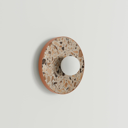Round wall lamp LEGRA IP44, terracotta