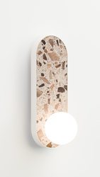 Oval wall lamp LEGRA IP44, cream