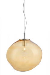 AVIA L amber pendant lamp, 40 cm, chrome