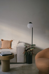 BOTANICA DECO XL floor lamp black, light oak, 147 cm