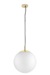 ALUR L gold pendant lamp, white shade, 40 cm