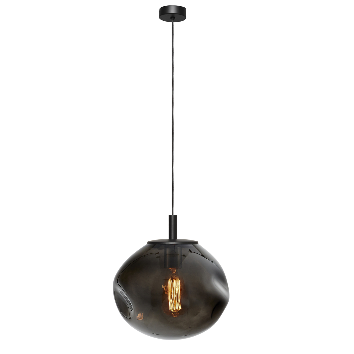 AVIA BLACK S pendant lamp smoky, 25 cm
