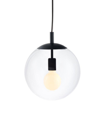 ALUR 2 three-point pendant lamp black, transparent shades