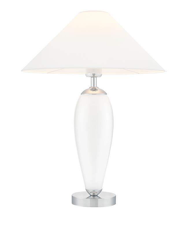 REA SILVER white table lamp with white base