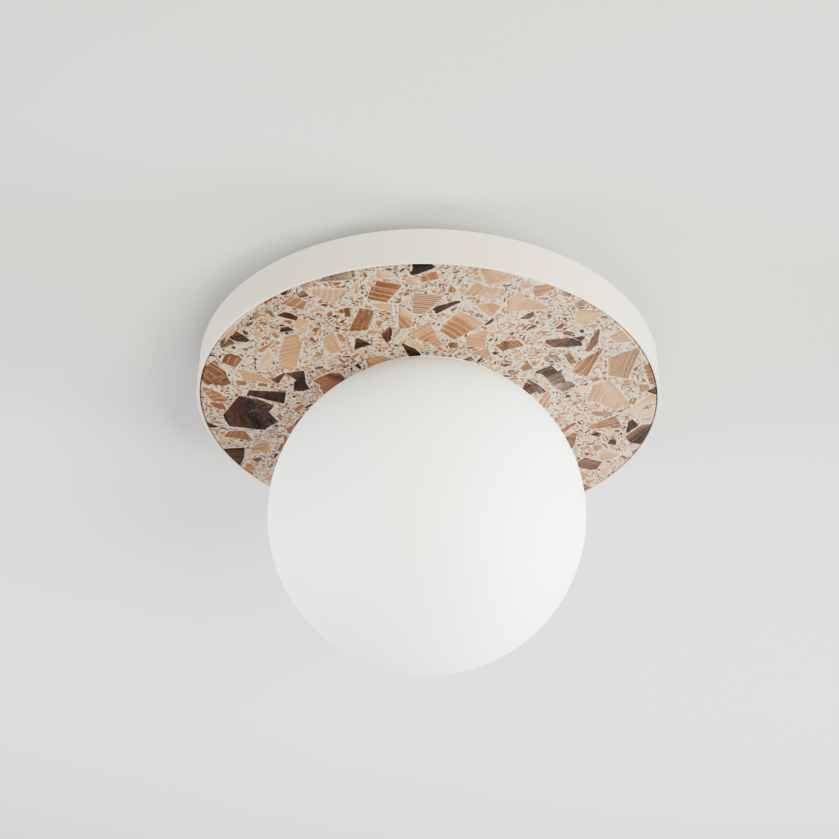 Round wall lamp LEGRA IP44, terracotta