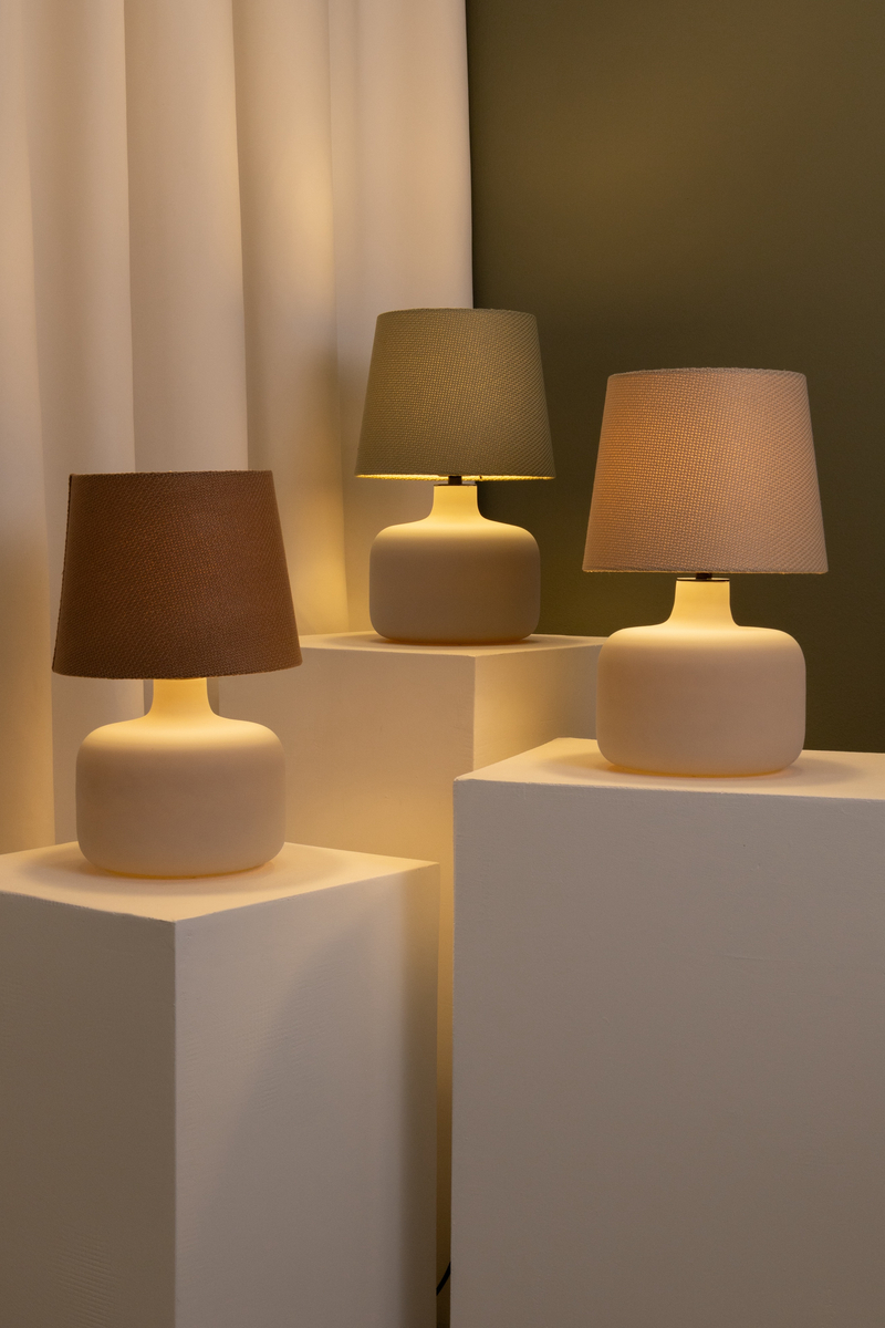 Lampa stołowa GAJA musztardowa, beżowa podstawa