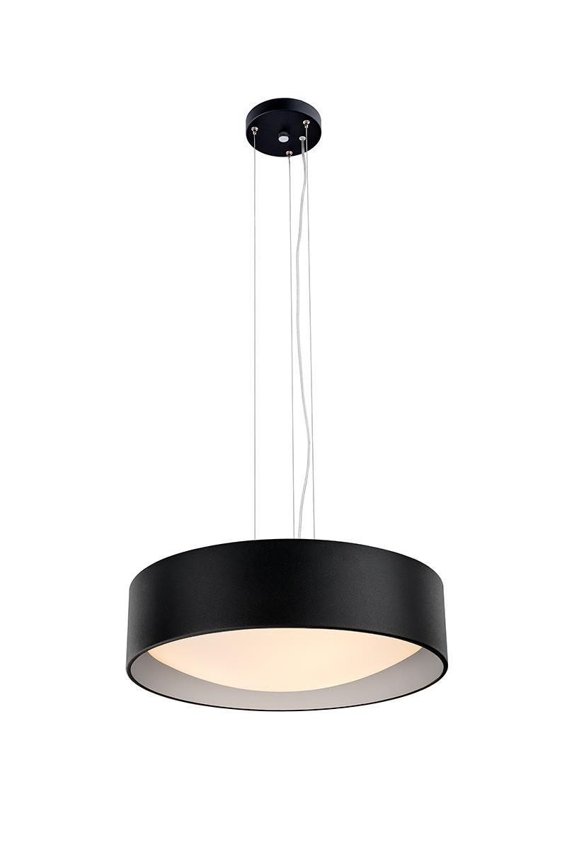 Lampa wisząca VERO czarna, 45 cm, srebrne wnętrze