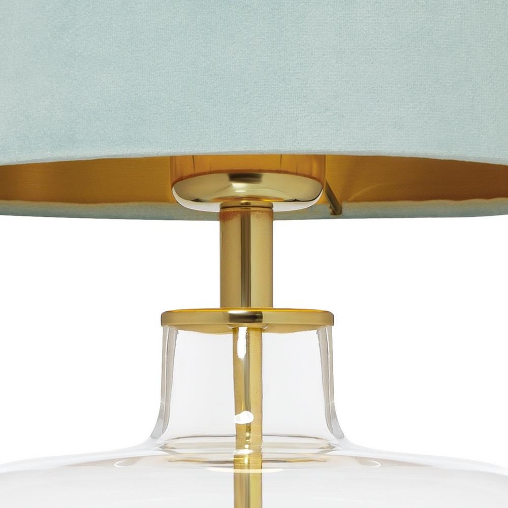 Lampa stołowa LORA miętowa, transparentna podstawa podstawa