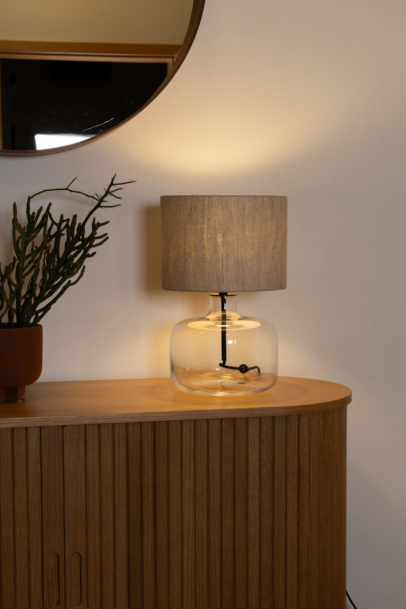 LORA table lamp flax, transparent base