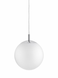 Lampa wisząca ALUR S chrom, biały klosz, 25 cm