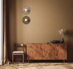 Round wall lamp LEGRA IP44, cream