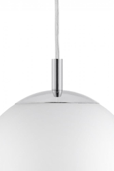 Pendant lamp ALUR L chrome, white lampshade 40 cm