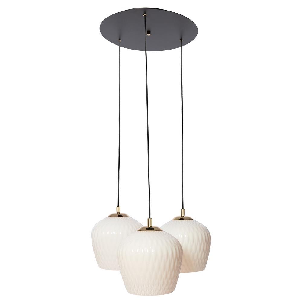 Three-point pendant lamp VENUS 3 white, on a plafond