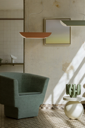 APOLIN 65 cm linear pendant lamp, sage and white