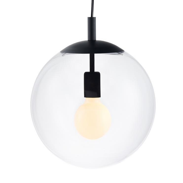 Pendant lamp ALUR L black, transparent shade, 40 cm