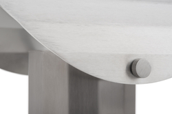 APOLIN 30 cm table lamp, brushed steel