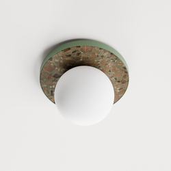 Round wall lamp LEGRA IP44, terracotta