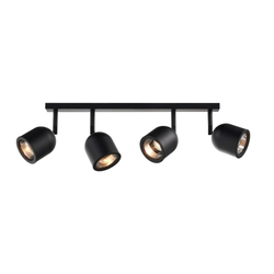 SPARK 4 four-point ceiling spotlight black, on strip